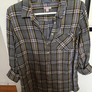 Half button flannel